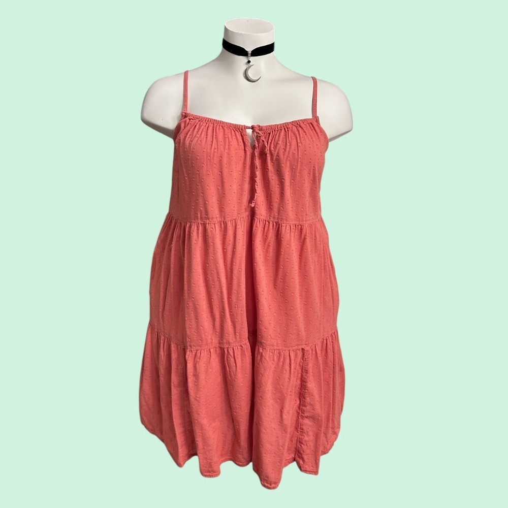Coral Cami Dress Adjustable Straps LARGE Coastal Cowgirl Summer